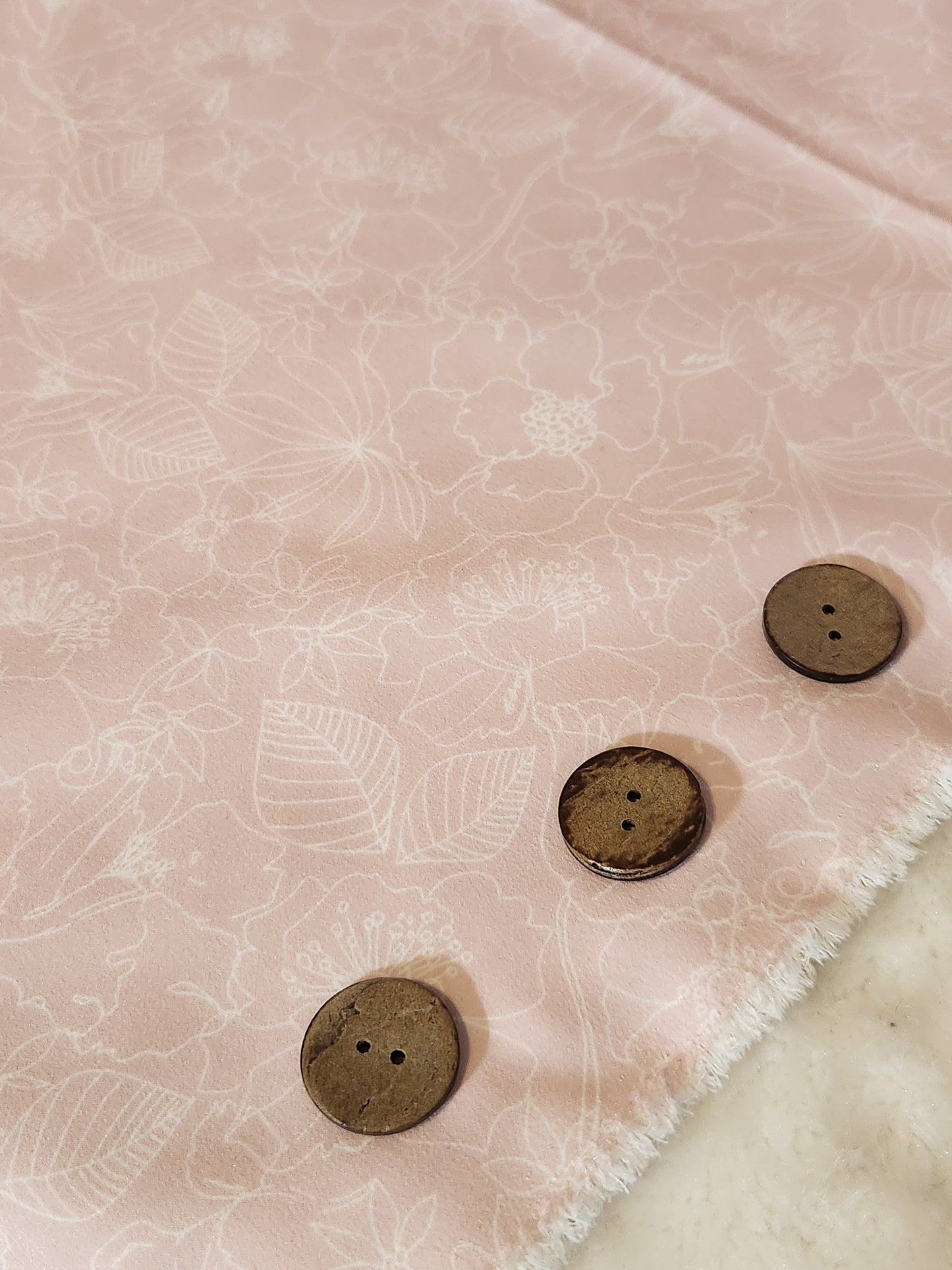 Pink Floral Stretch Crepe