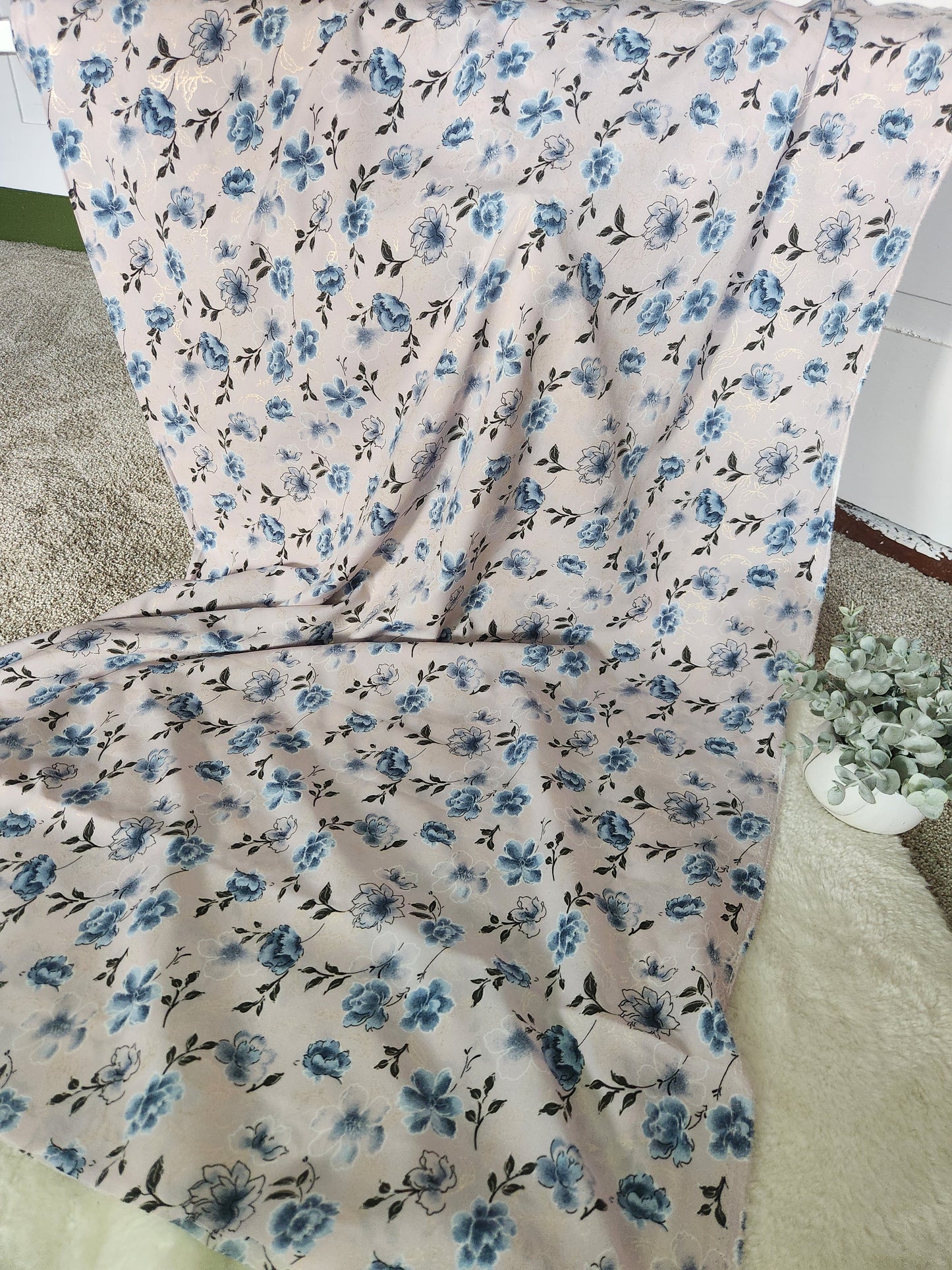 Floral Poly Stretch Crepe Foil