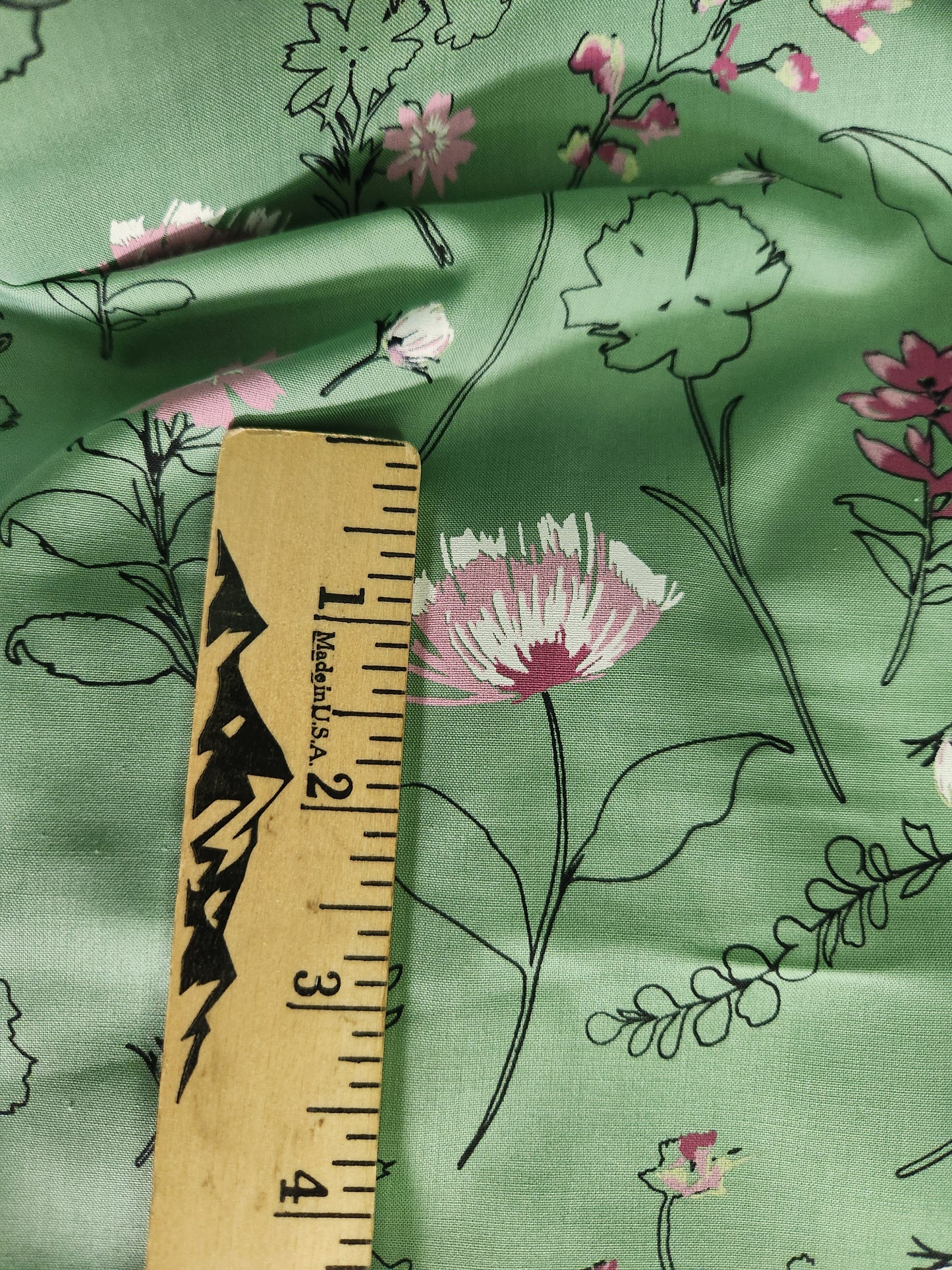 Green Floral Polycotton