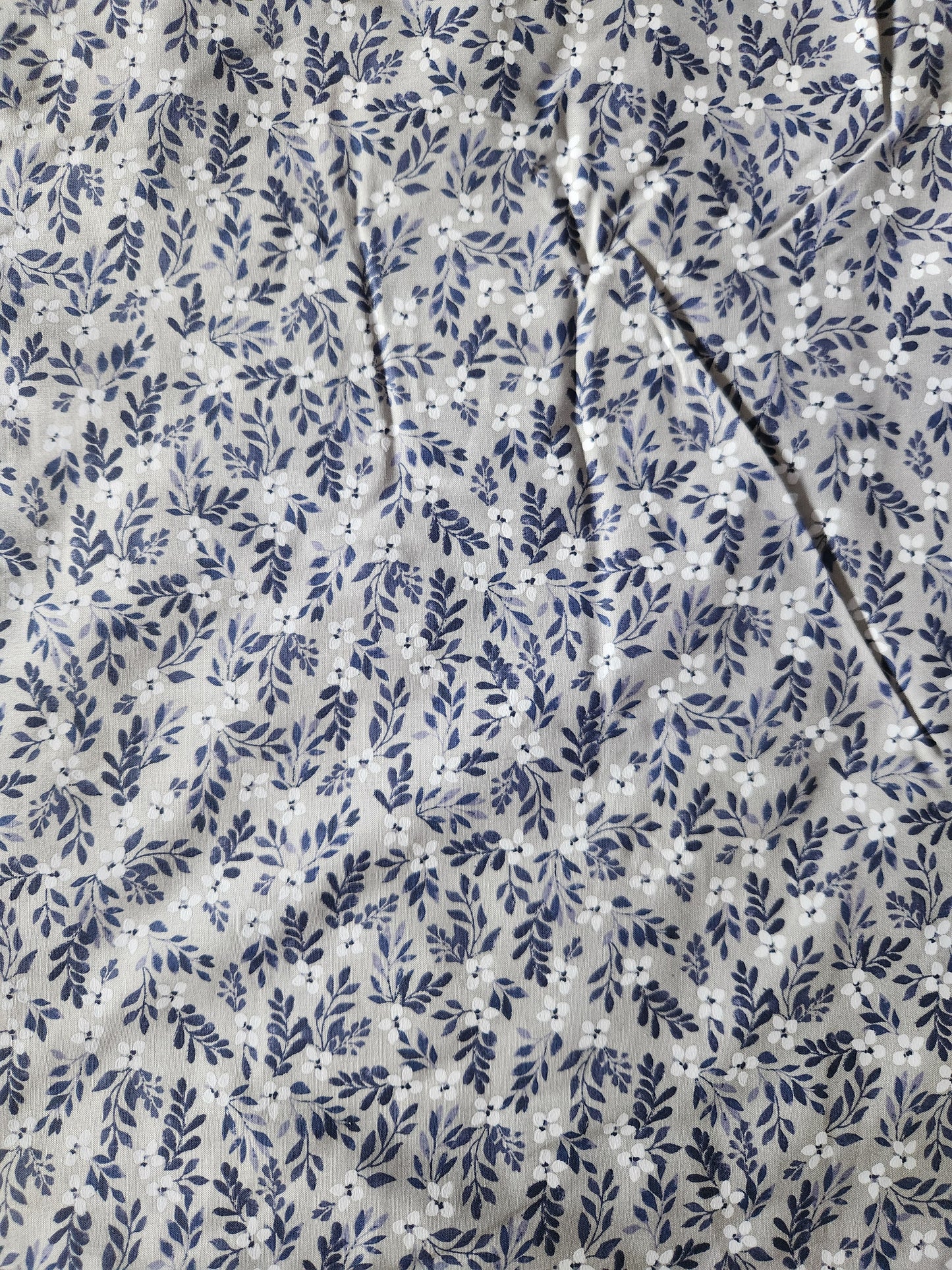 Blue Floral Polycotton
