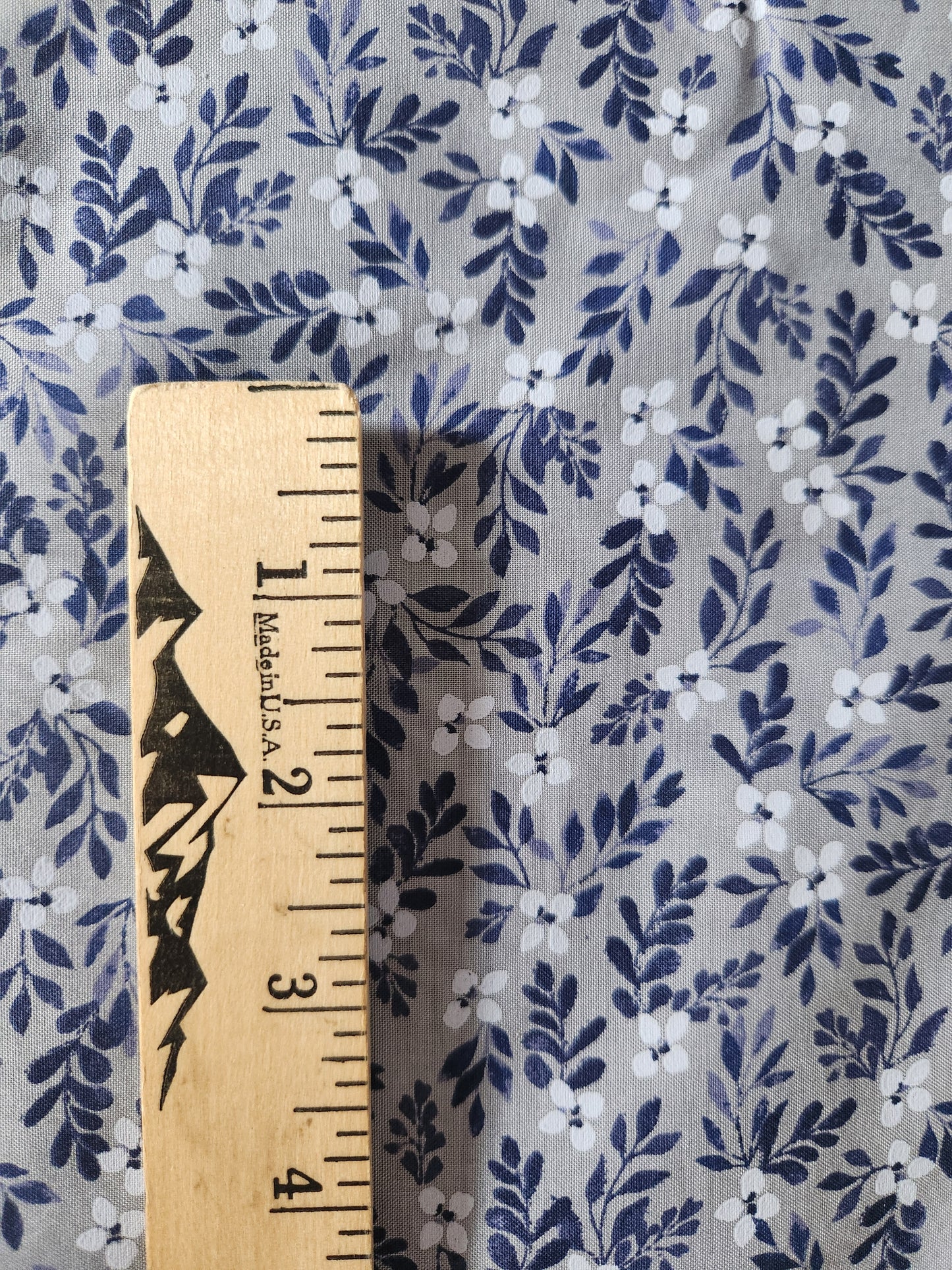 Blue Floral Polycotton