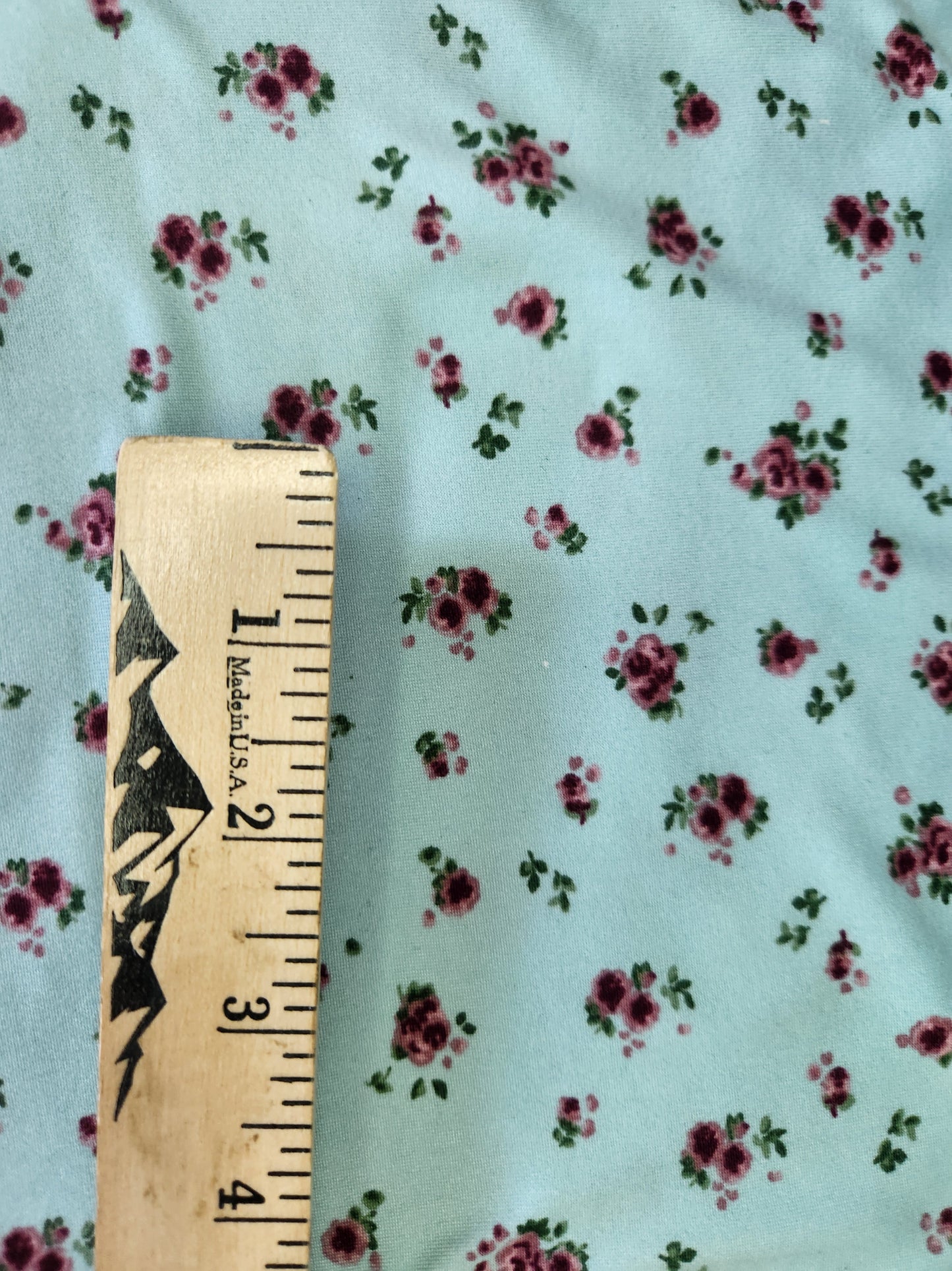 Seafoam Floral Double Brushed Poly Knit