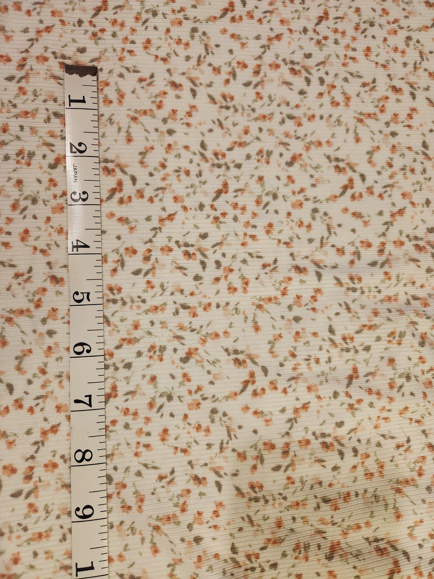 Peach Floral Rib Knit
