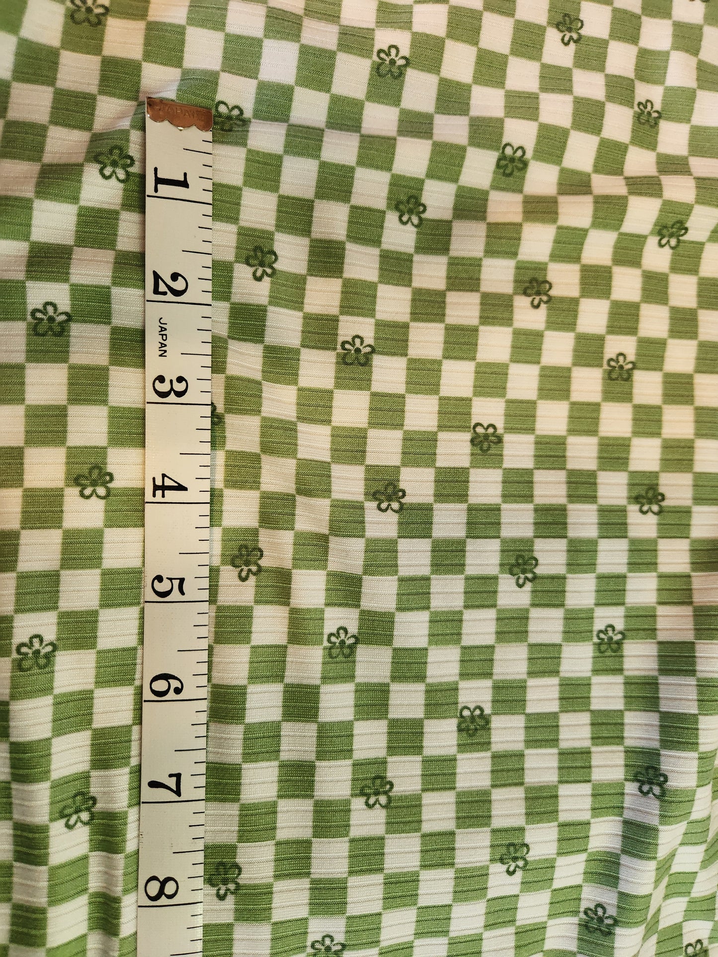 Green Checkered Yummy Rib Knit
