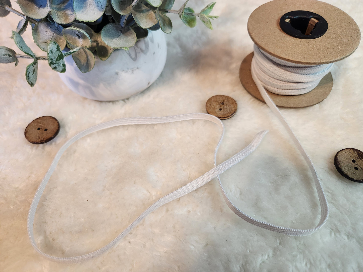 White 1/4" Elastic - By The Half Yard