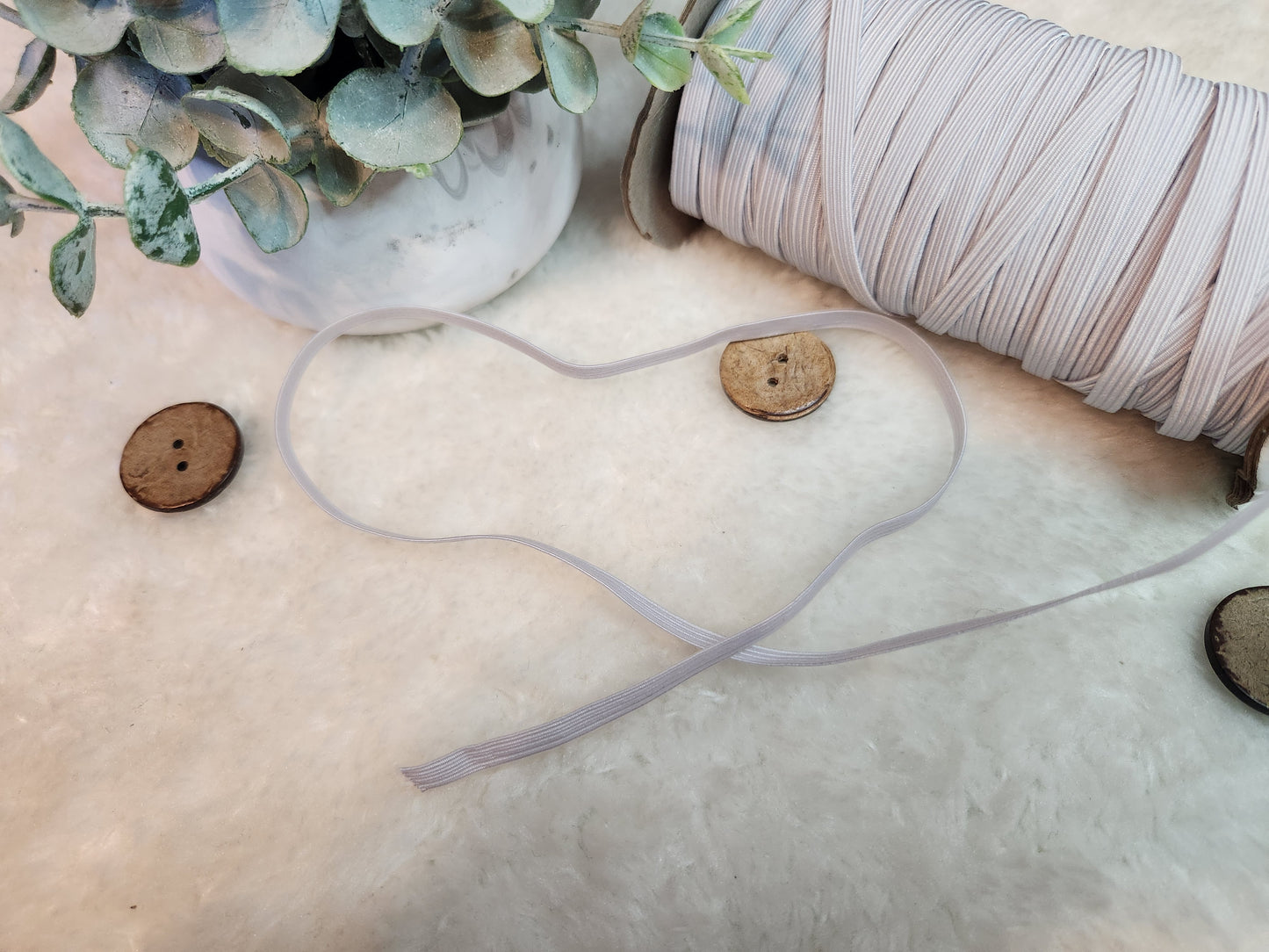 White 1/4" Elastic - By The Half Yard