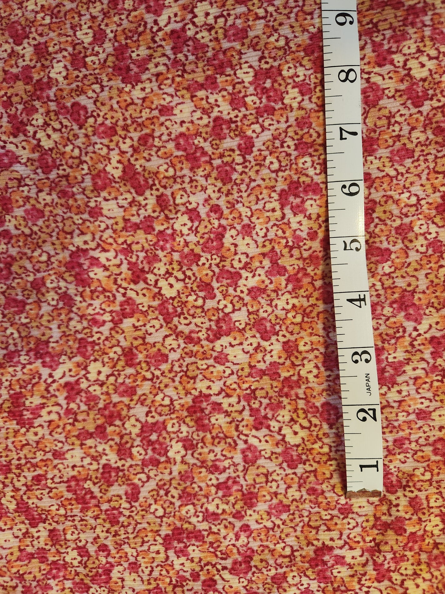 Pink & Yellow Scattered Floral Yummy Rib Knit