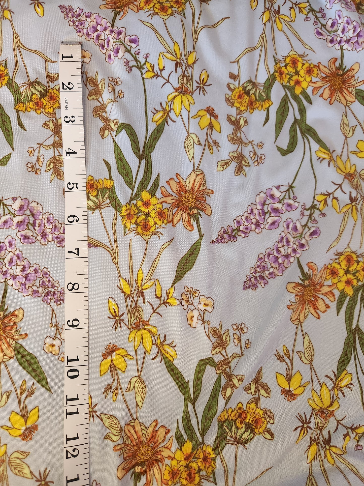 Sky Blue Summer Floral DTY Knit
