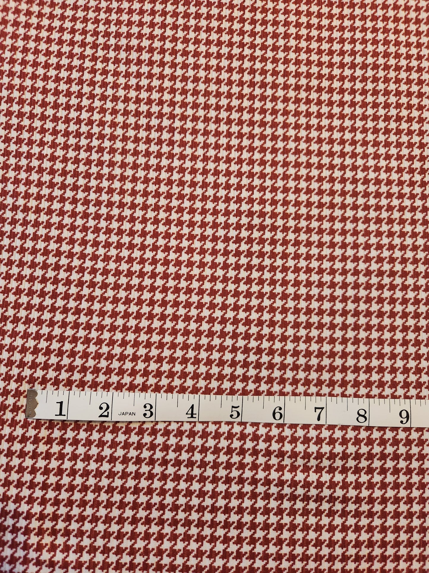 Red & White Houndstooth Yummy Rib Knit