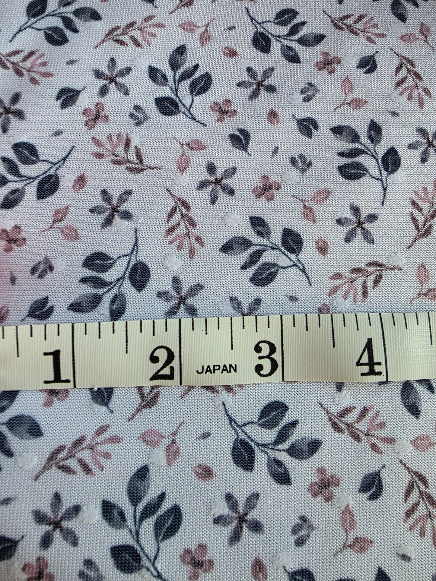 Dainty Leaves Swiss Dot Knit