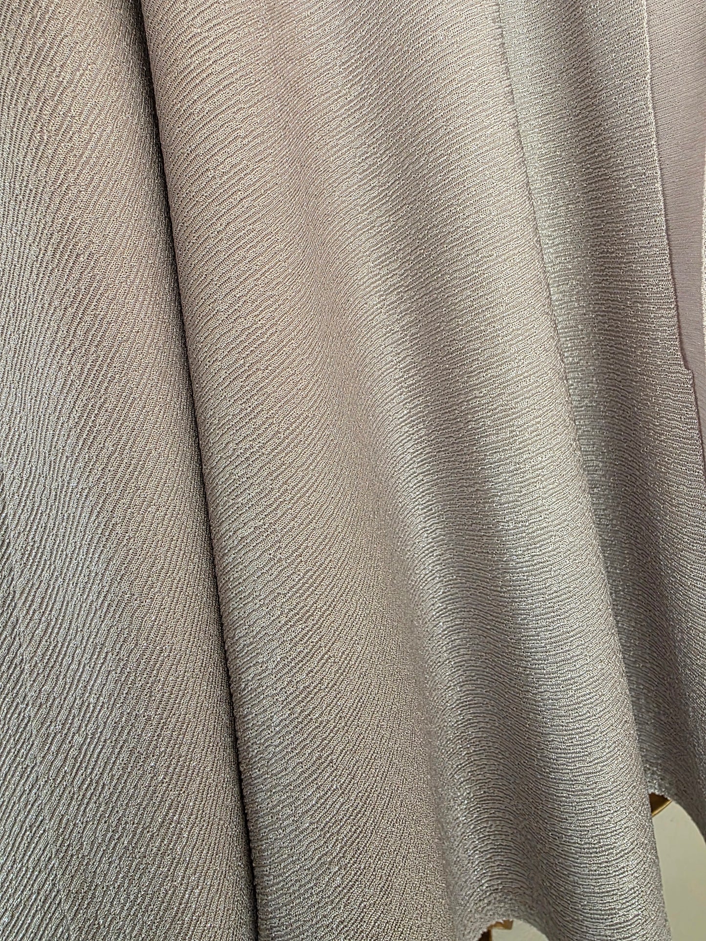 Silver Shimmery Twisted Rib Knit