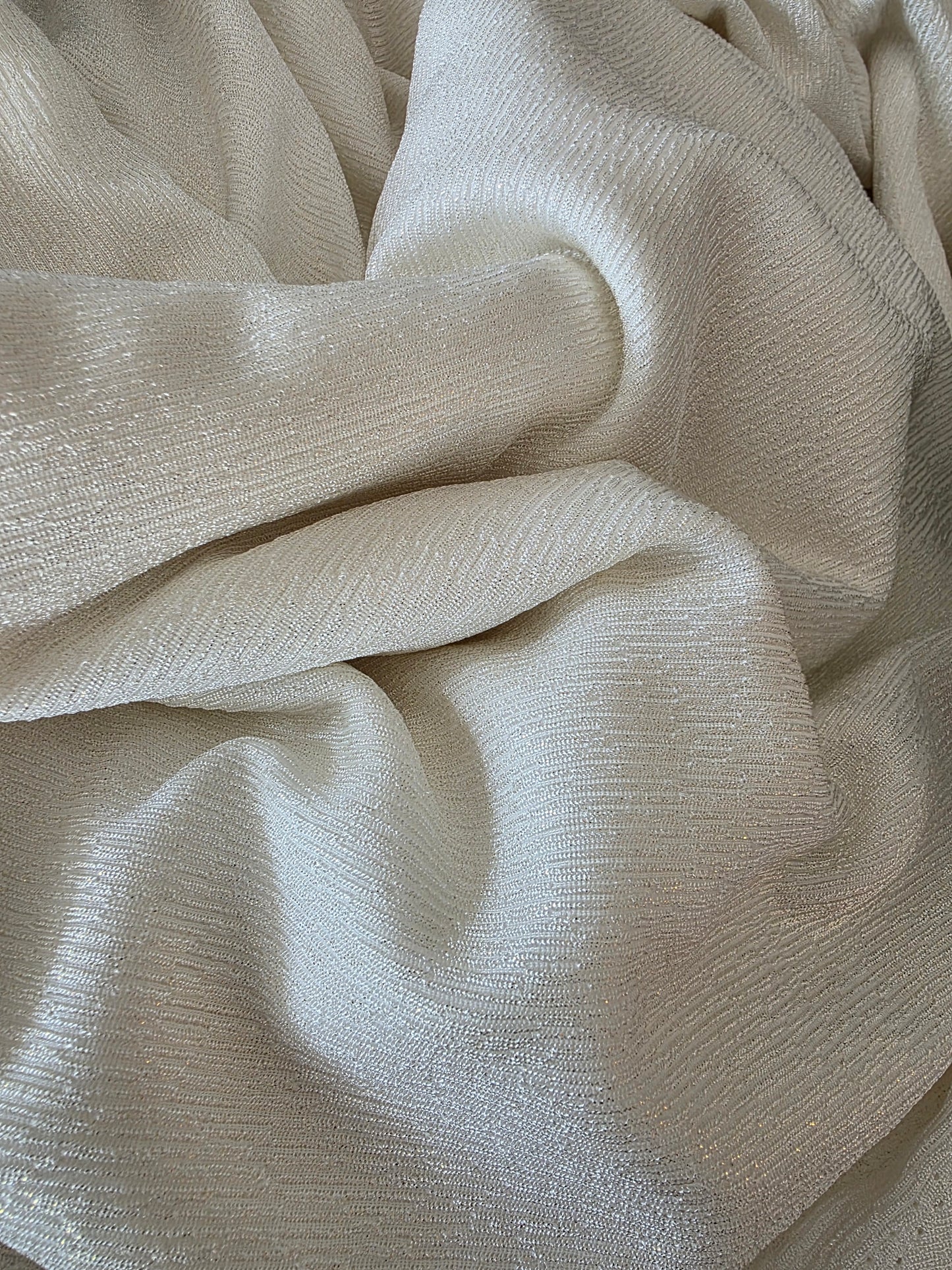 White Gold Shimmery Twisted Rib Knit