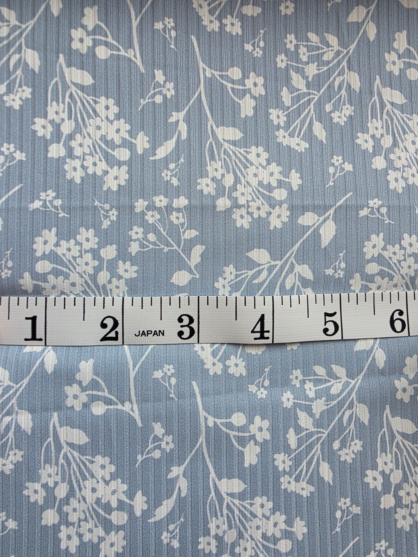 Powder Blue Delicate Whisper Floral Reign Rib Knit