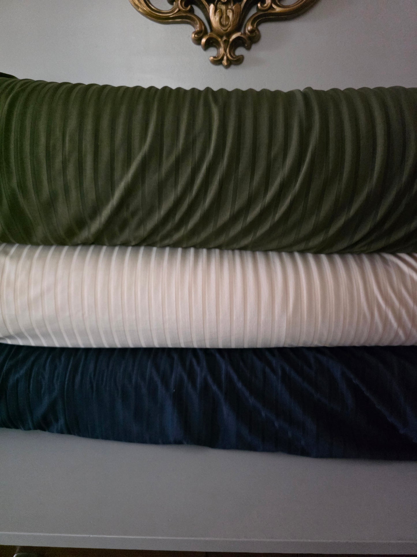 Navy Solid Wide Poly Rib Knit | Sold By The Half Yard