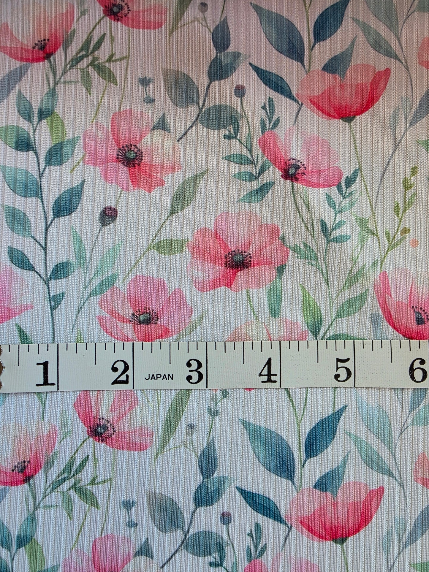 Pink Poppy Unbrushed Narrow Rib Knit | Sold By The Half Yard