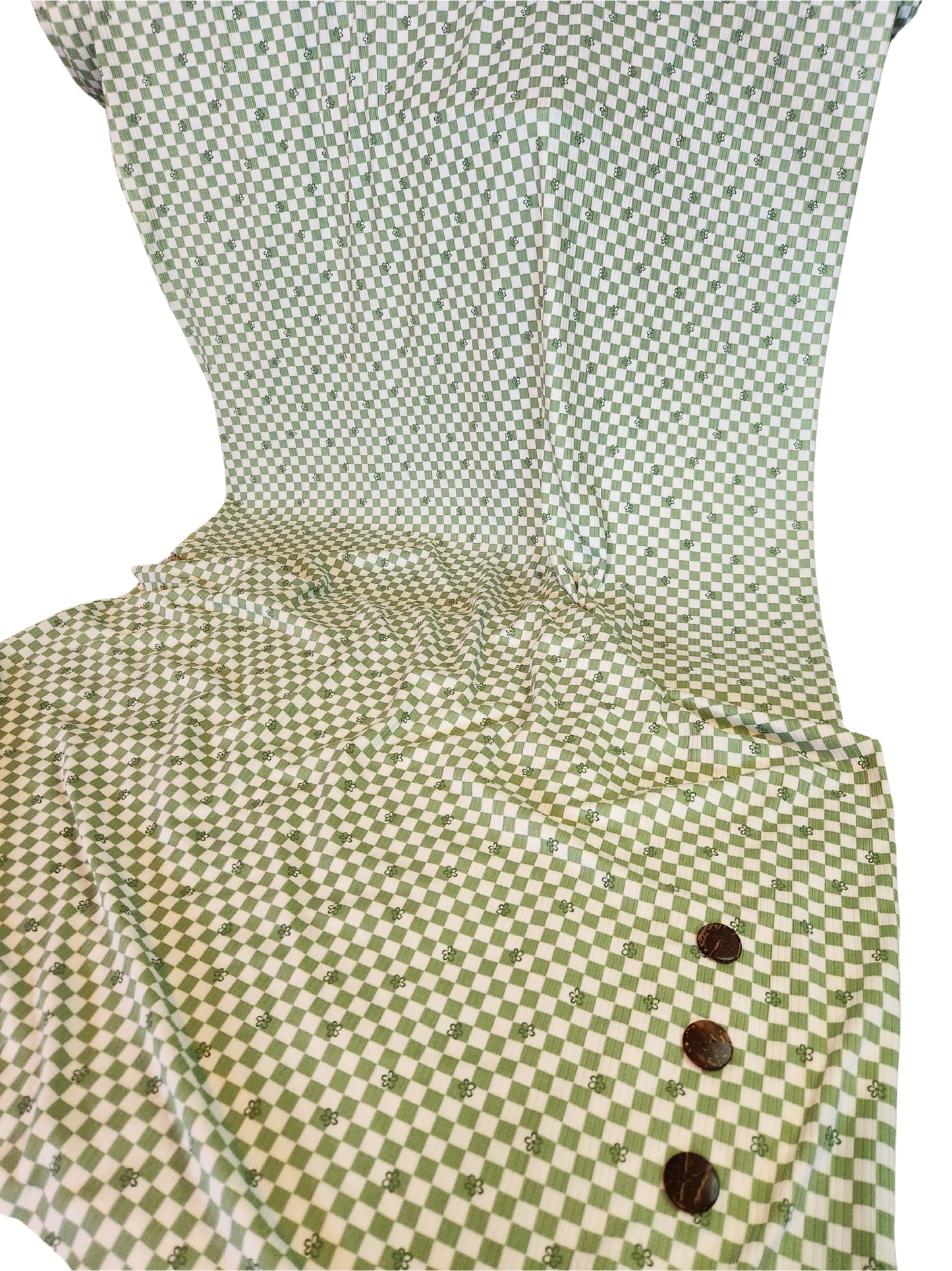 Green Checkered Yummy Rib Knit