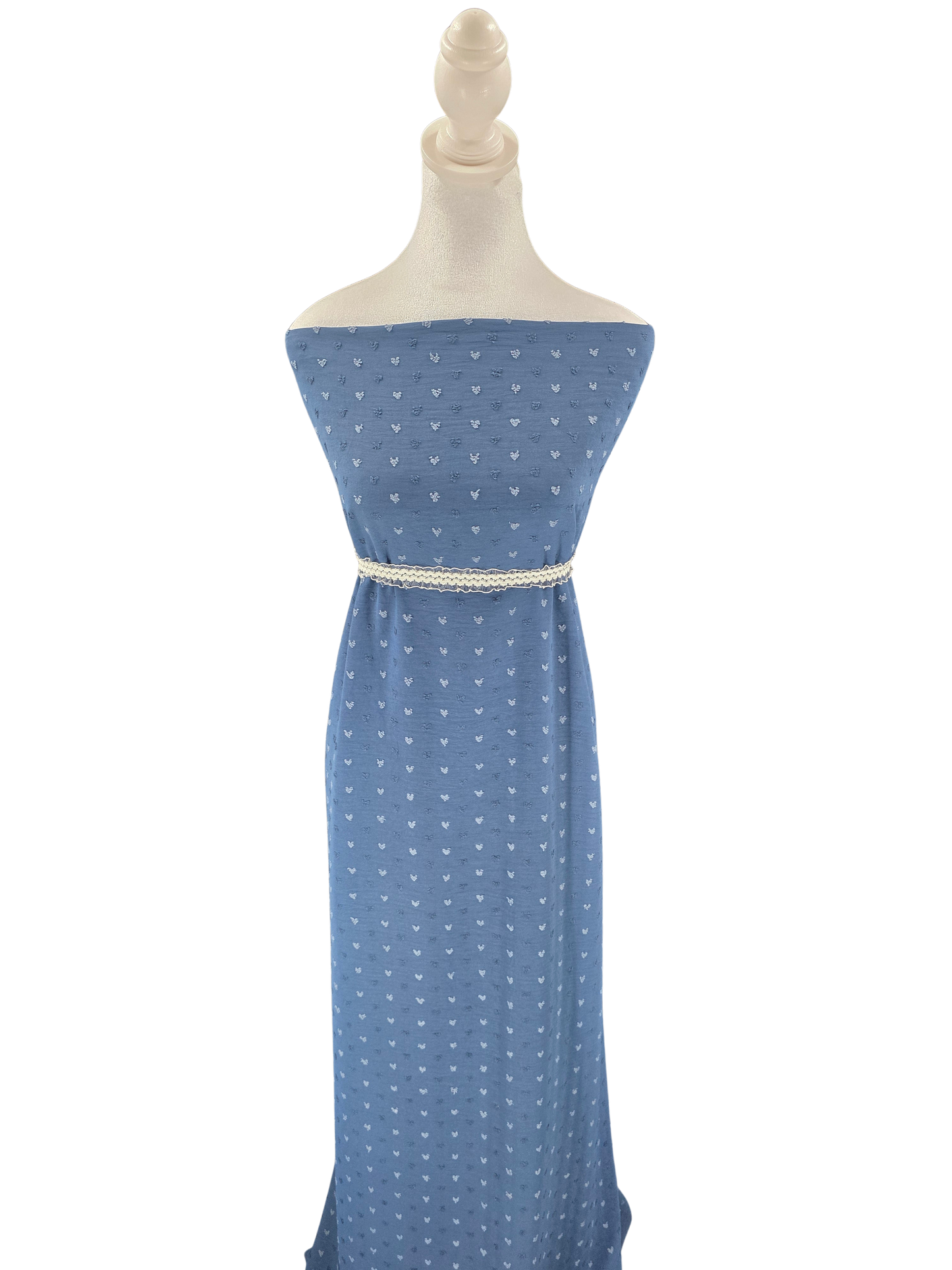 Navy Poly Swiss Heart | Sold By The Half Yard