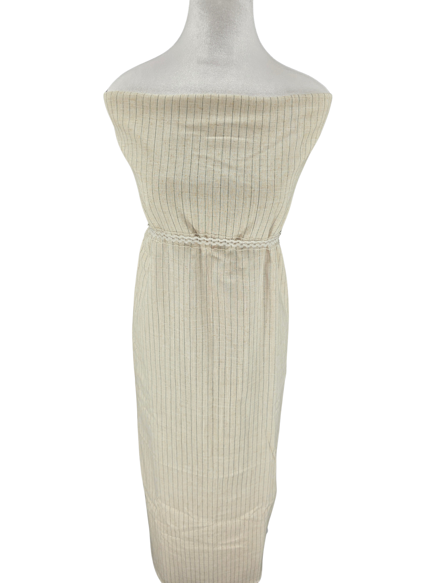 Oatmeal Stripe Linen Viscose Blend | Sold By The Half Yard