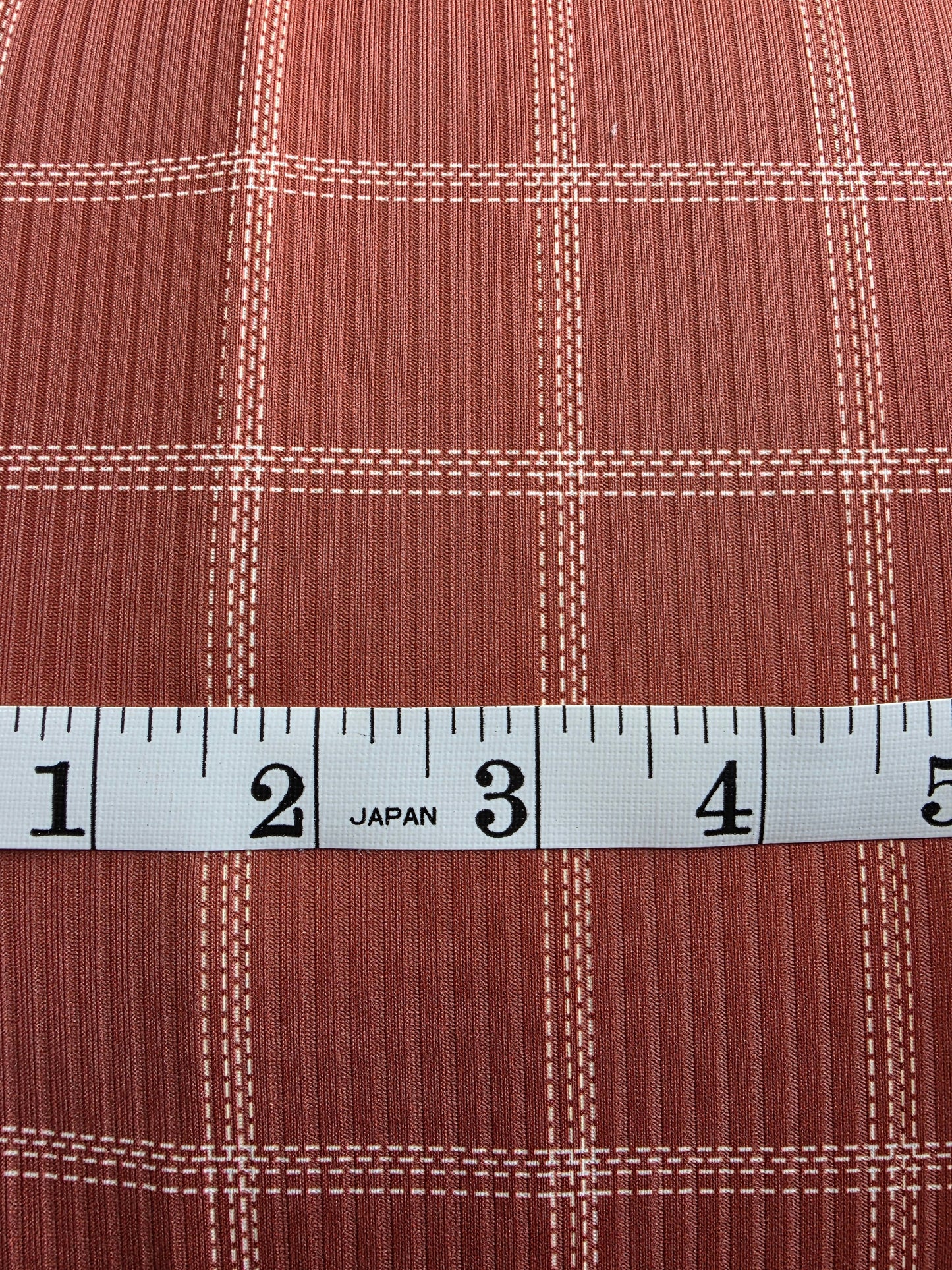 Rust Basic Tartan Plaid Reign Rib Knit