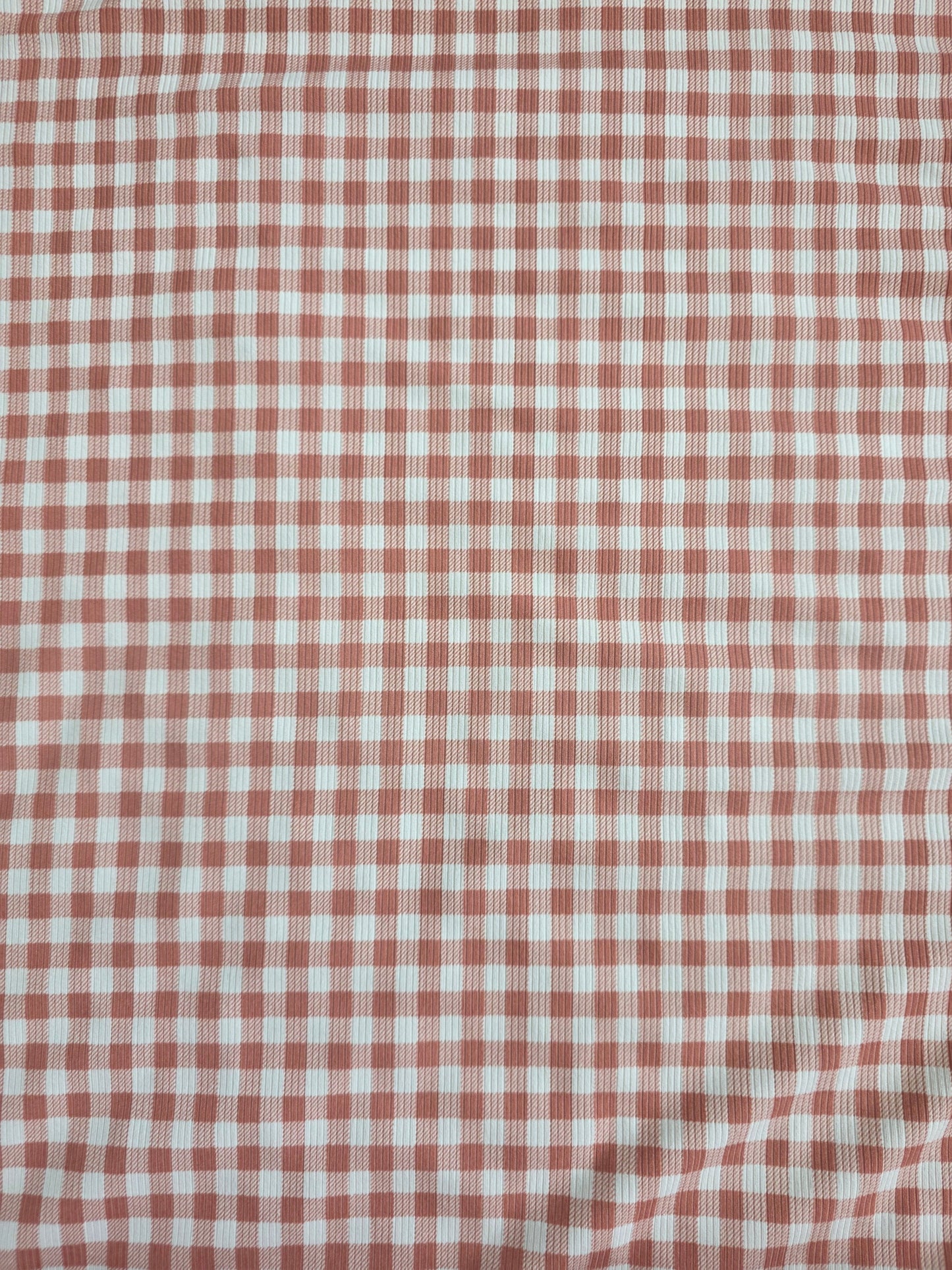 Dusty Rose Gingham Yummy Rib Knit