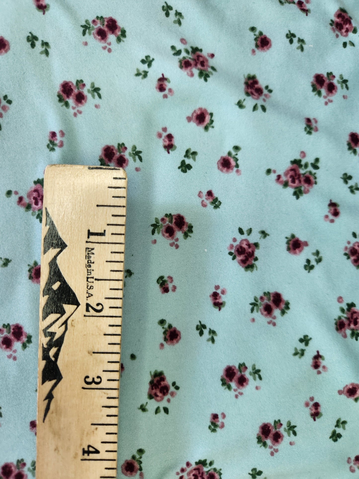 Seafoam Floral Double Brushed Poly Knit