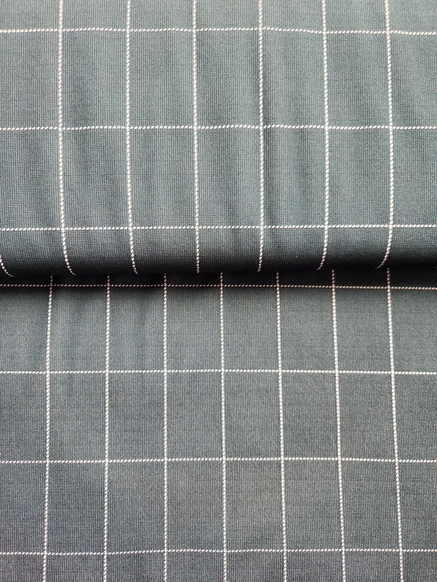 Hunter Green Window Pane Plaid Knit