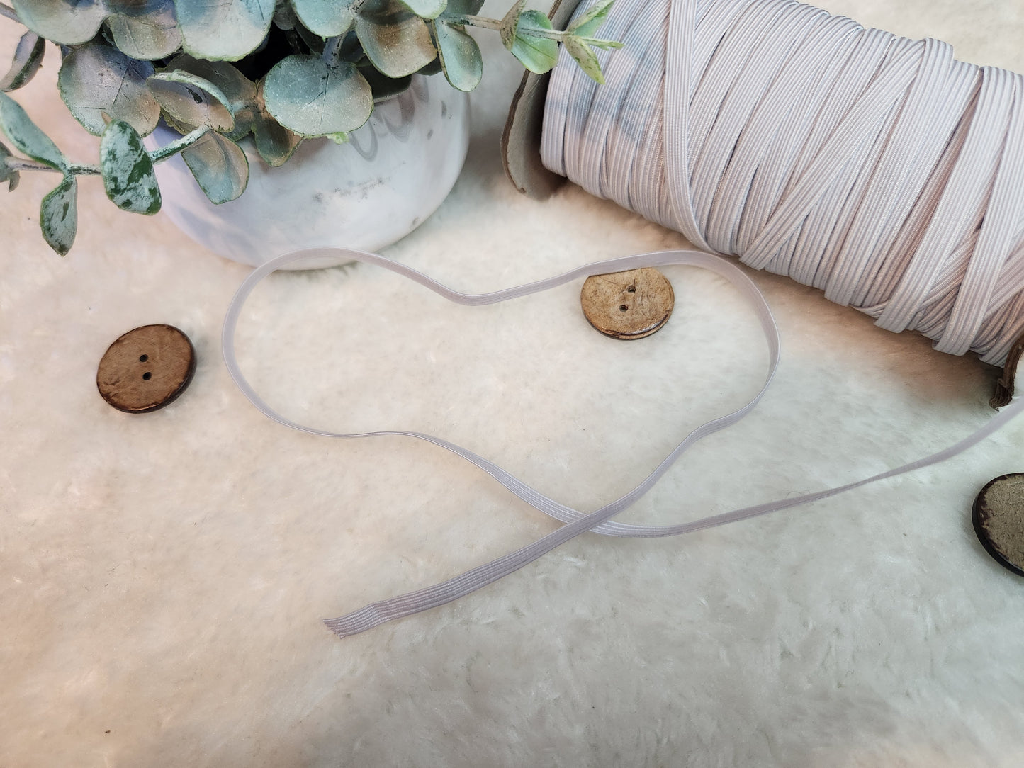 White 1/4" Elastic - By The Half Yard