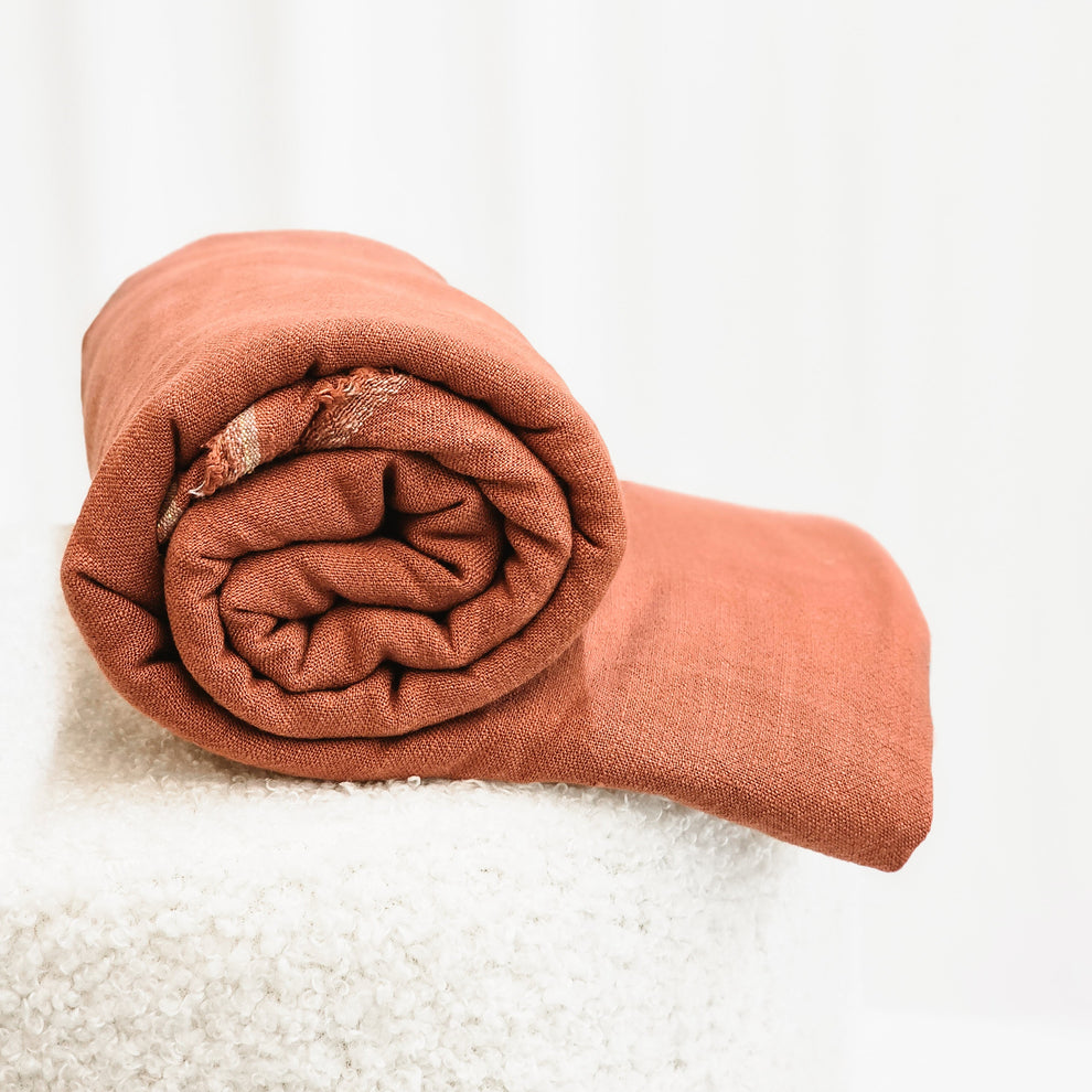 Chestnut Brown Solid Linen