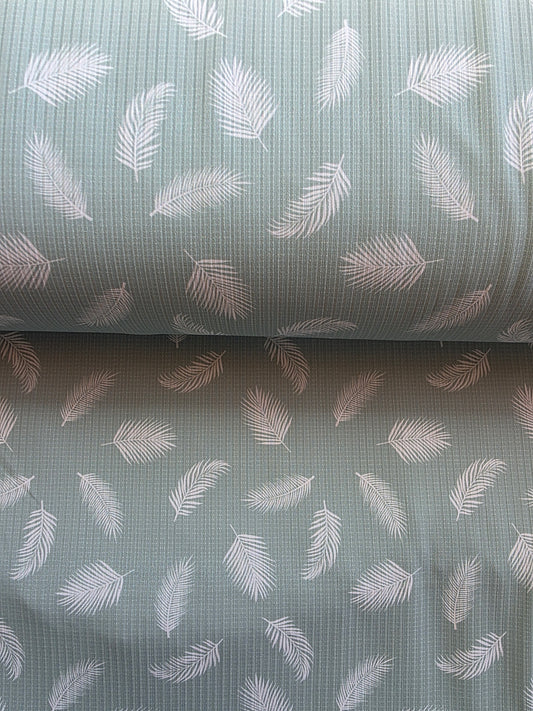 Mint Palm Leaves Reign Rib Knit