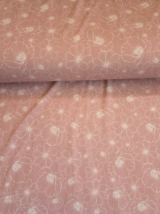 Dusty Rose Sketched Floral Reign Rib Knit