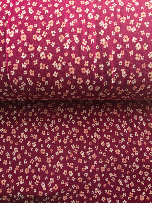 Burgundy Floral Yummy Hacci Knit