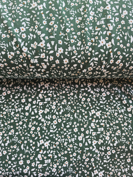 Hunter Green Floral Liverpool Knit