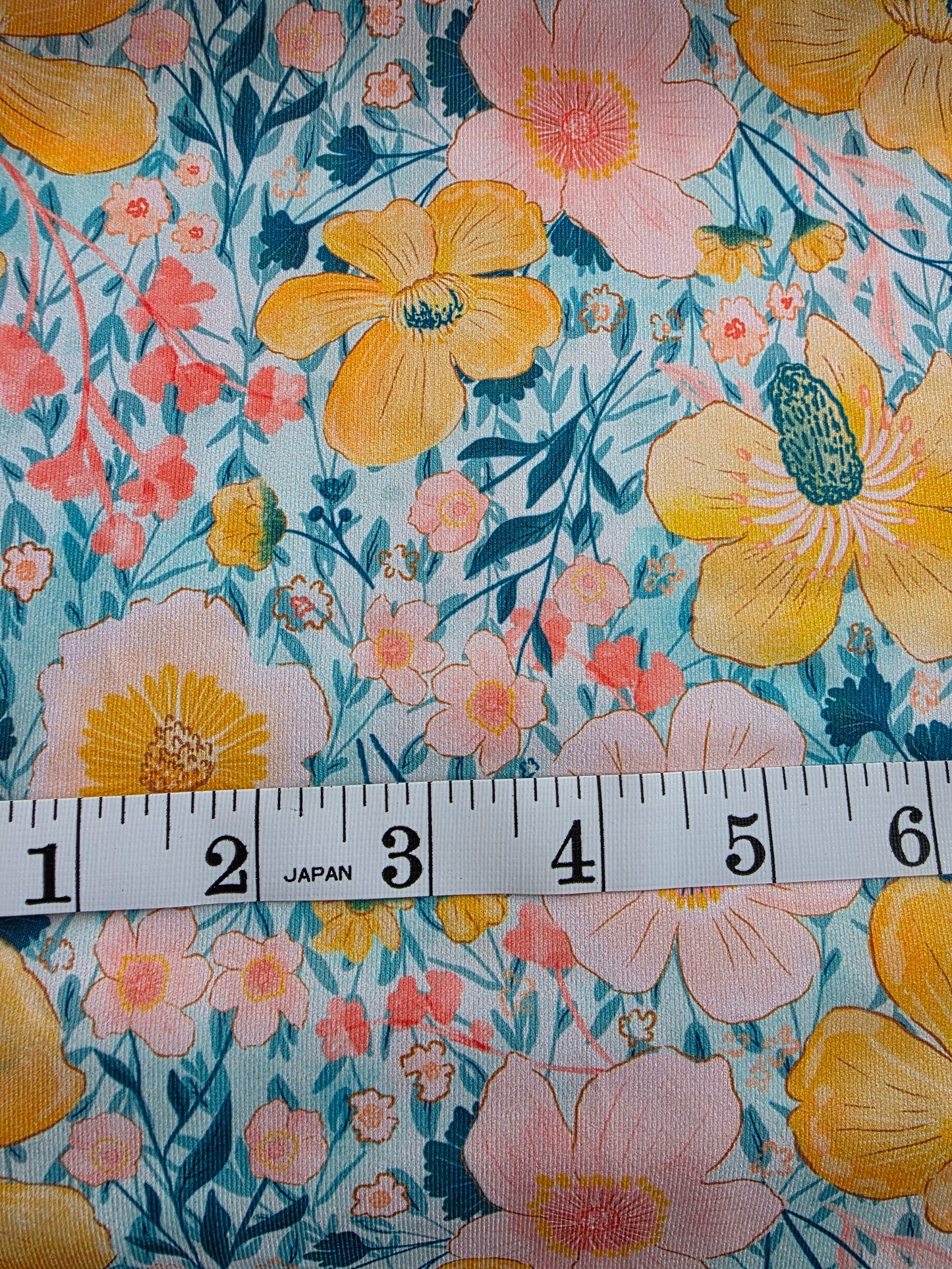 Mint & Yellow Summer Floral Eureka Jersey Knit