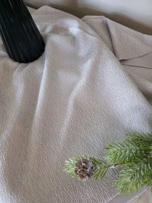 Silver Shimmery Twisted Rib Knit