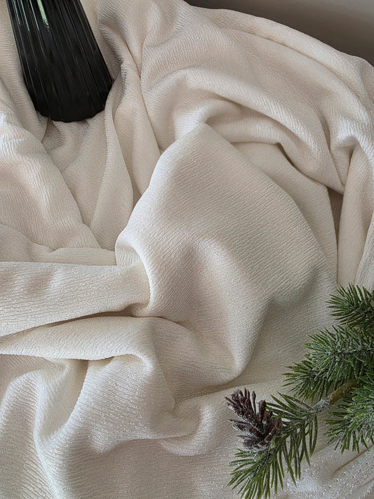 White Gold Shimmery Twisted Rib Knit