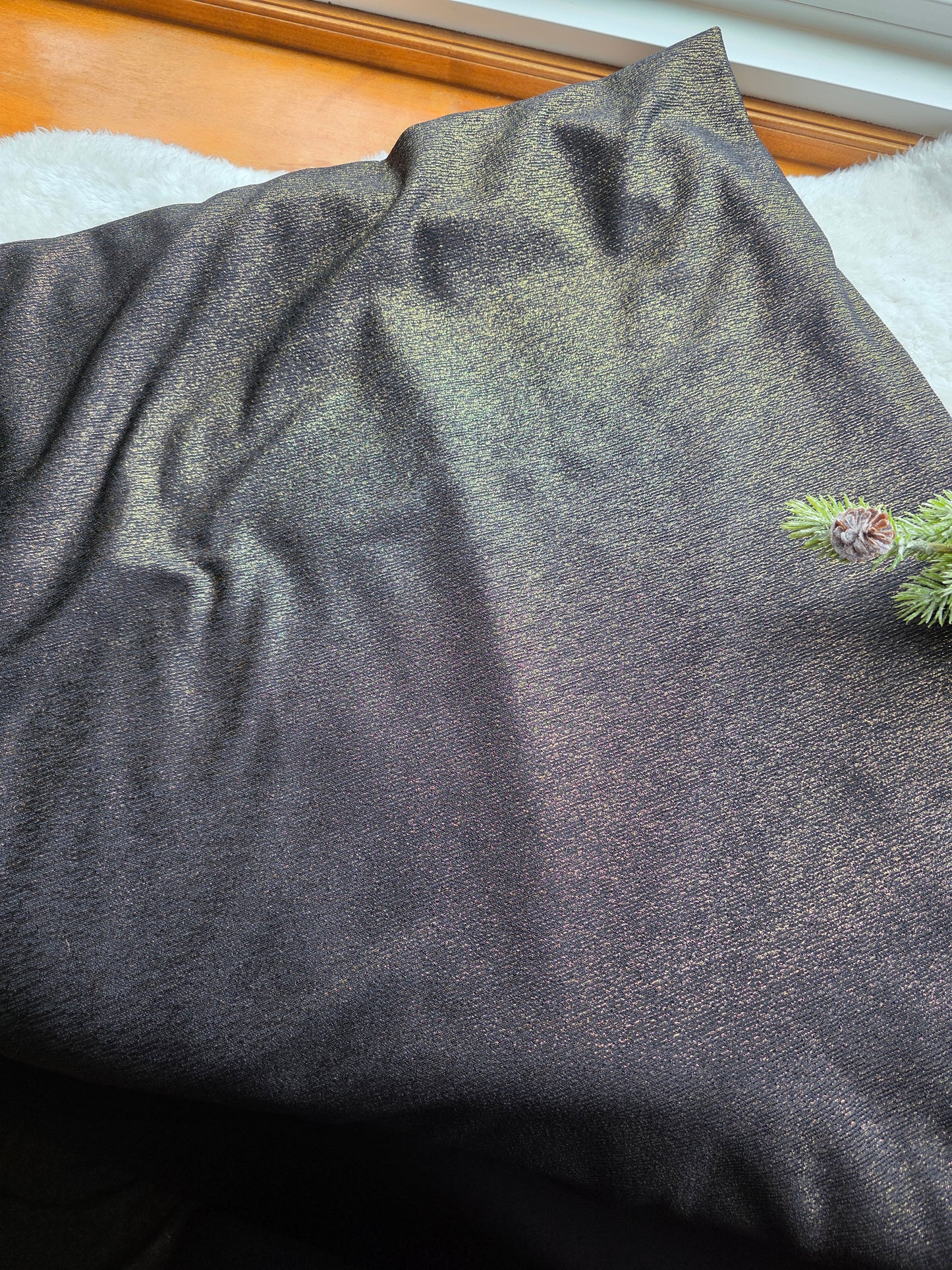 Black Gold Shimmery Twisted Rib Knit