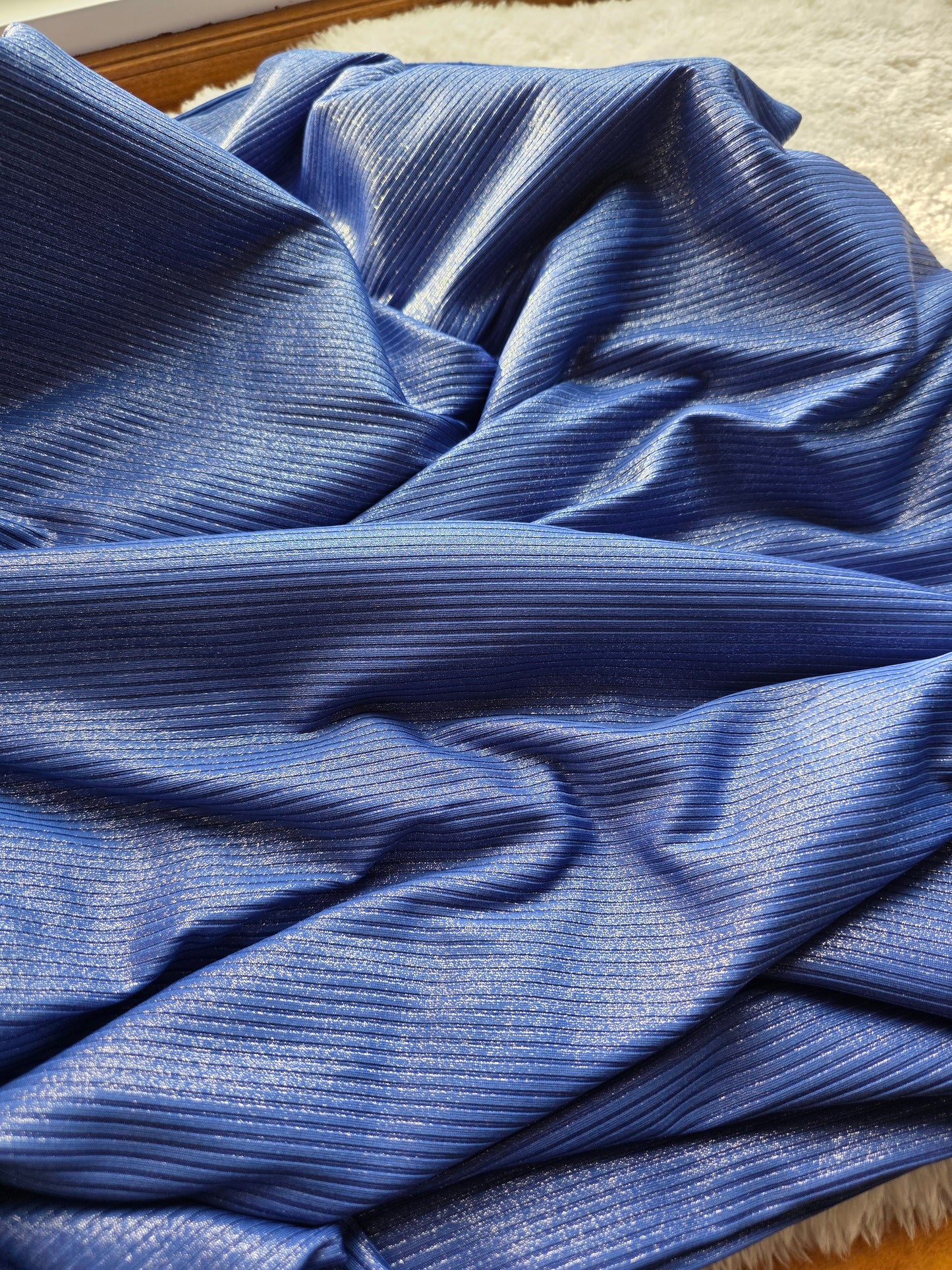 Royal Blue Foil Rib Knit