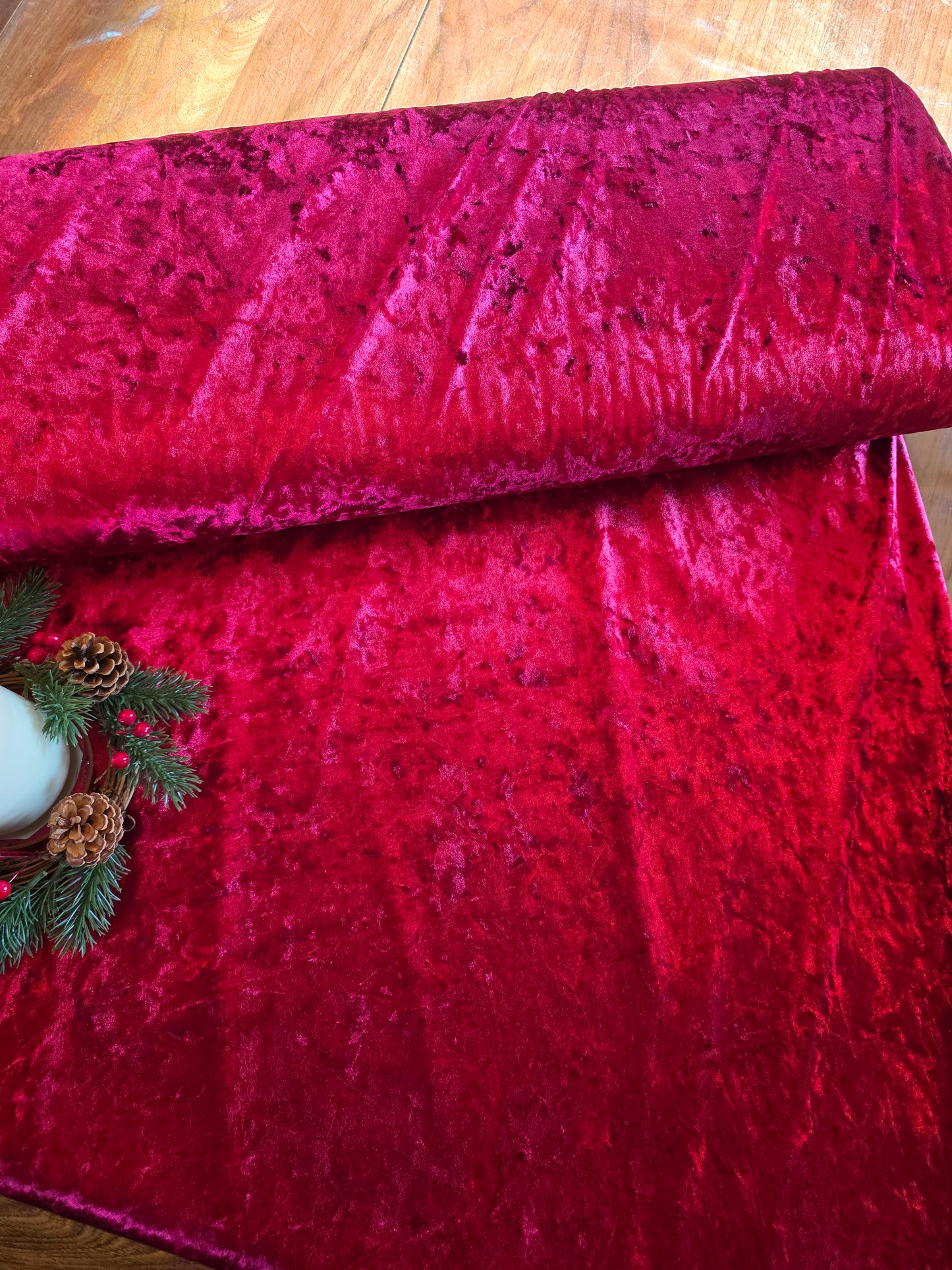 Burgundy Crushed Velvet | Sold By The Half Yard