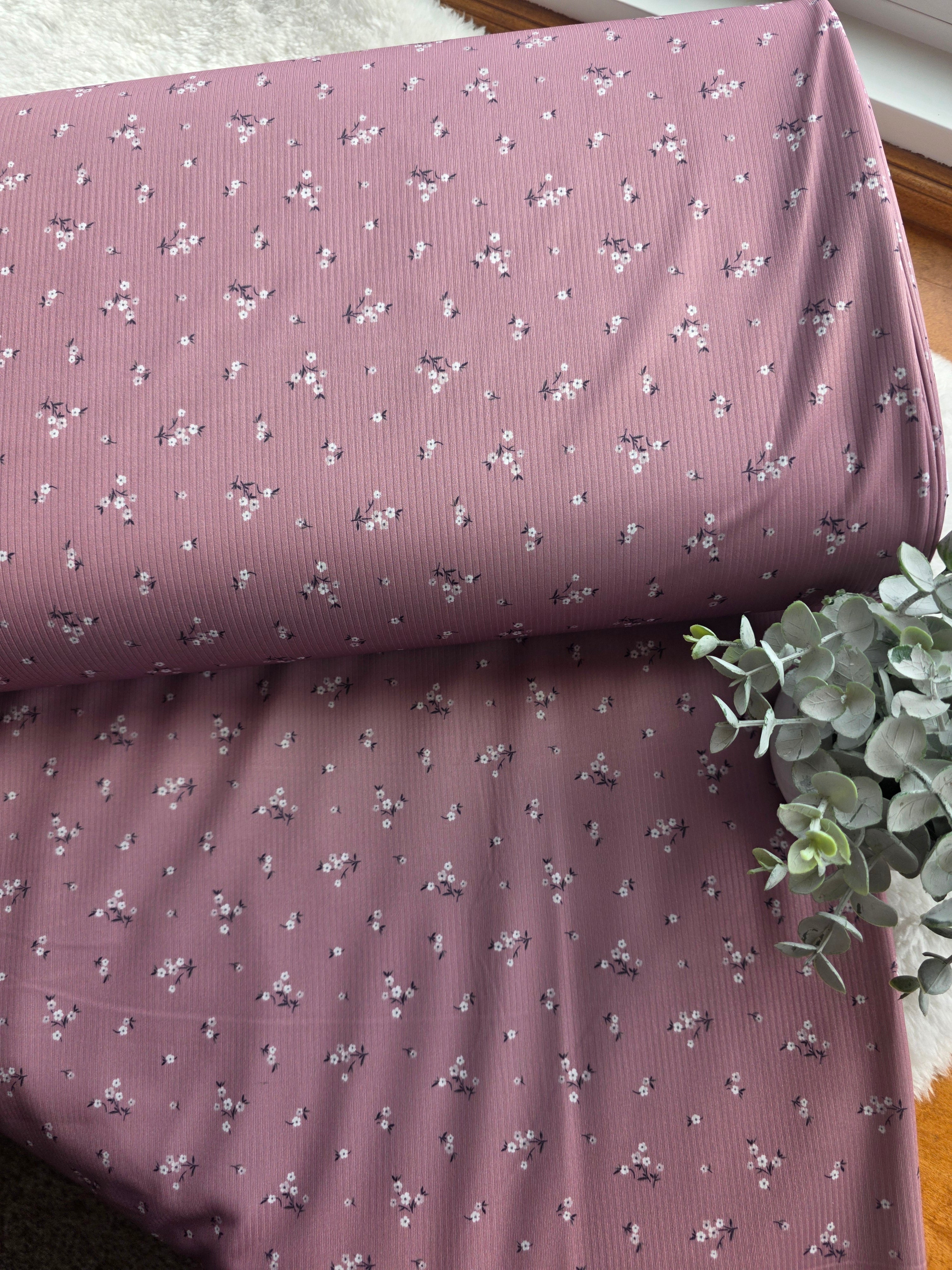 Rose Tiny Floral Mini Rib Knit – The Fabric Collective