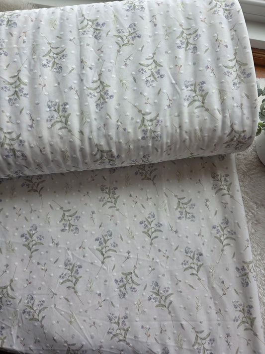 White Heirloom Sprays Swiss Dot Knit