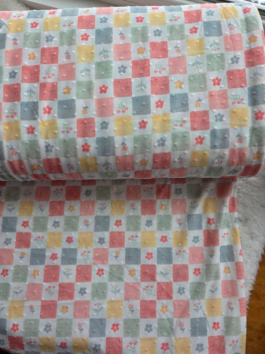 Pastel Painted Patchwork Swiss Dot Knit