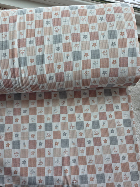 Neutral Painted Patchwork Reign Rib Knit