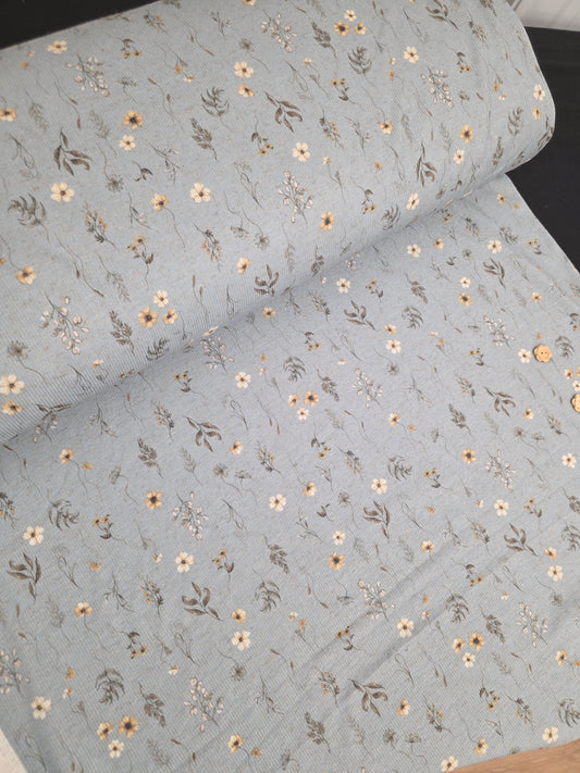 Stone Wildflower Linen Rib Knit