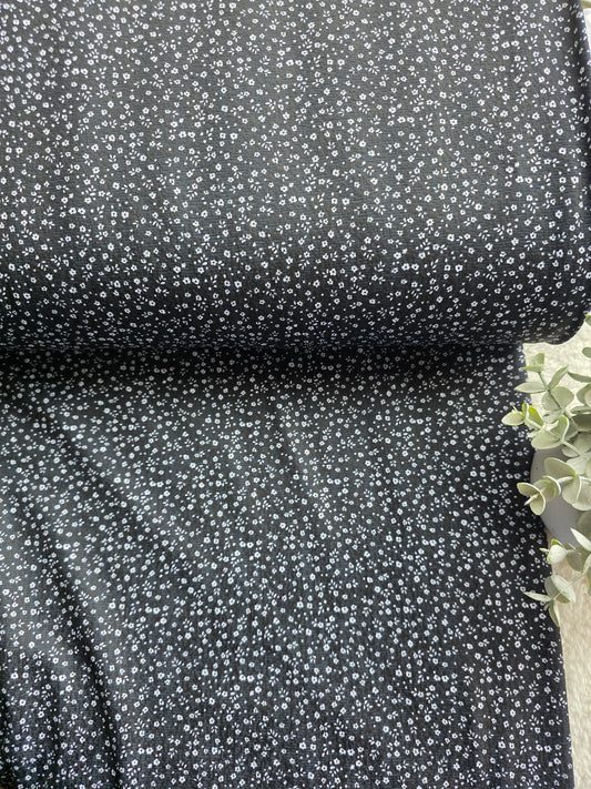 Black Tiny Floral Eggshell Knit