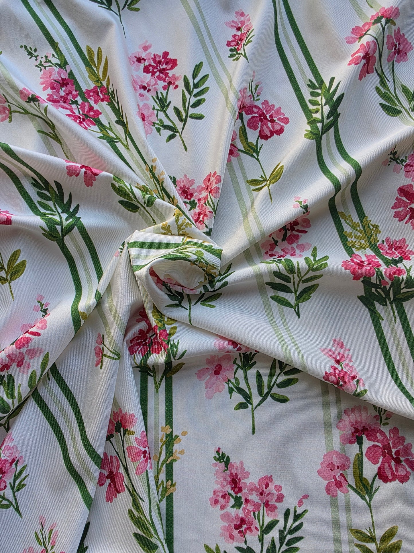 *Exclusive* Pink & Green Garden Floral Yoga/DTY Knit