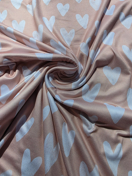 *Exclusive* Watercolor Hearts Double Brushed Poly Knit