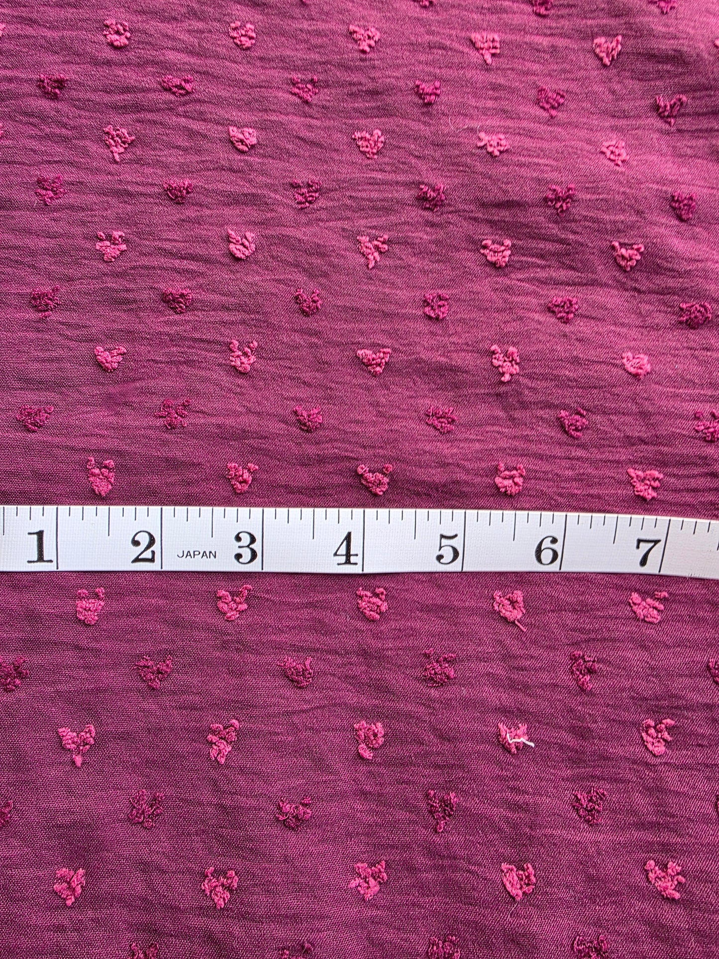 Burgundy Poly Swiss Heart | Sold By The Half Yard