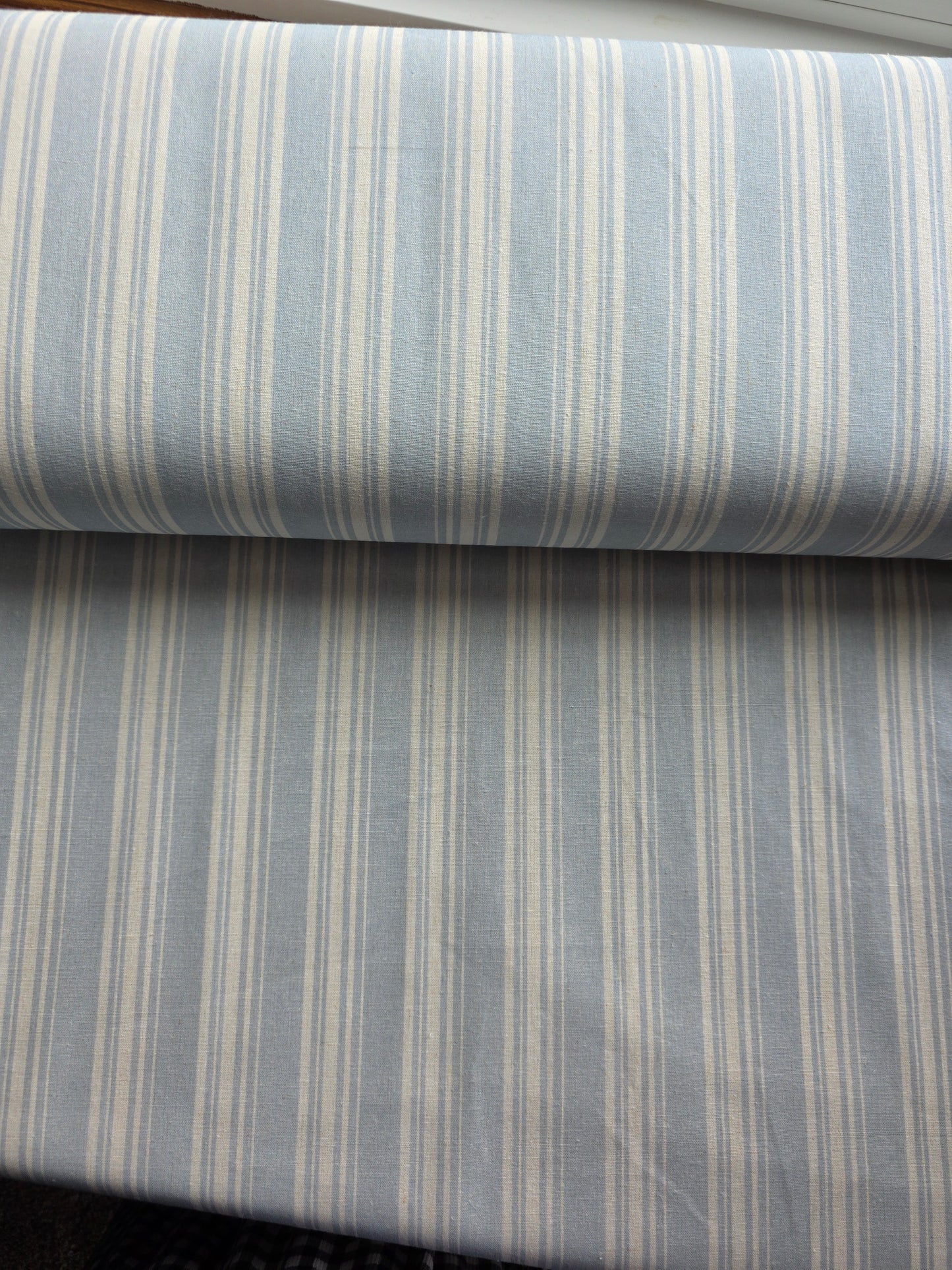 Harbor Pinstripe Haze Cotton Linen | Sold By The Half Yard