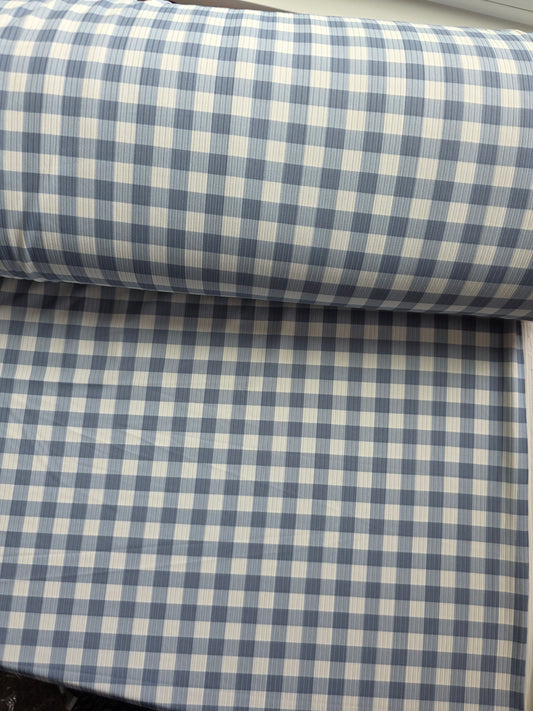 Seaside Gingham Morning Mist Reign Rib Knit