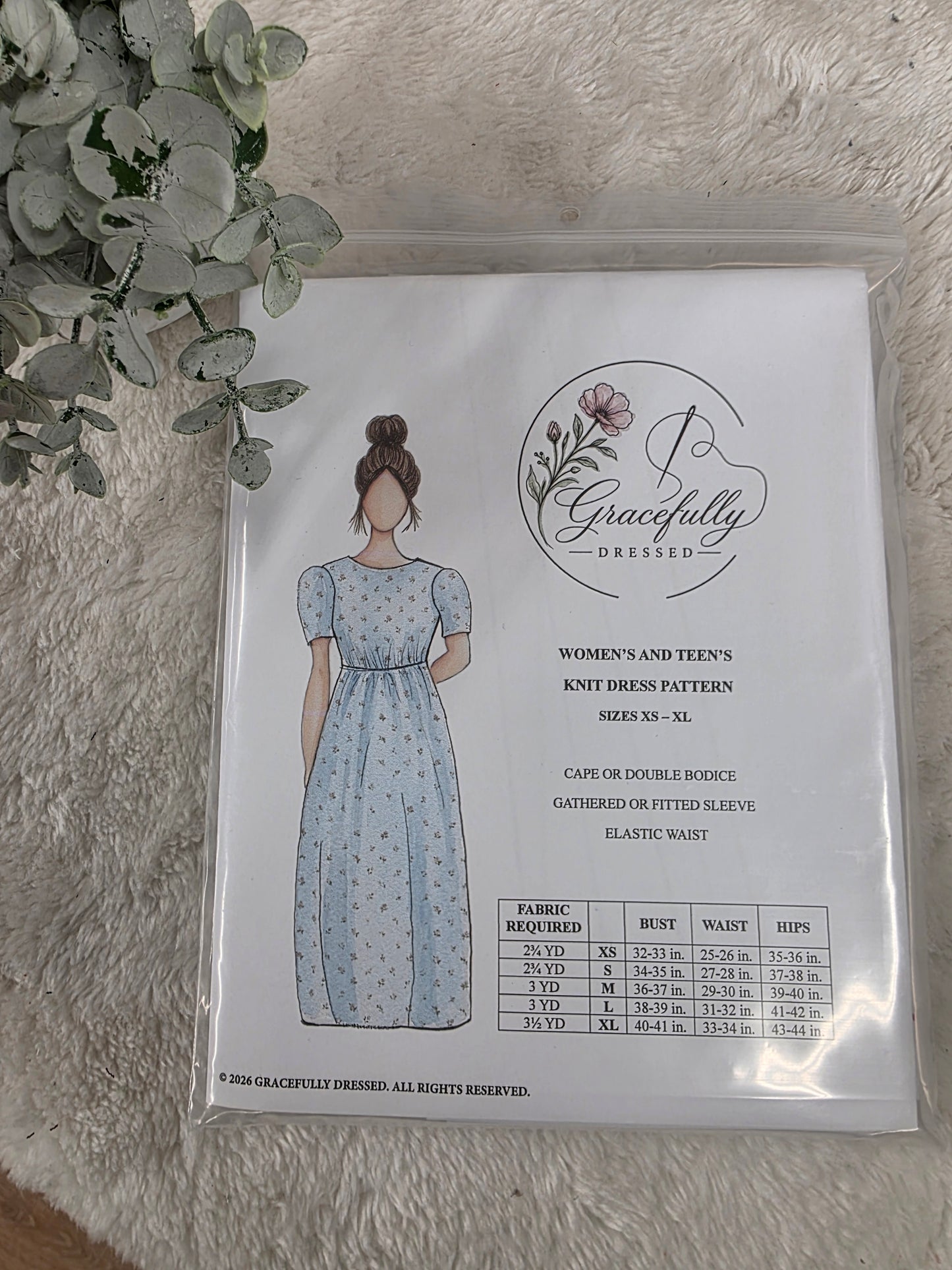 Gracefully Dressed Women's & Teen's Knit Dress Pattern